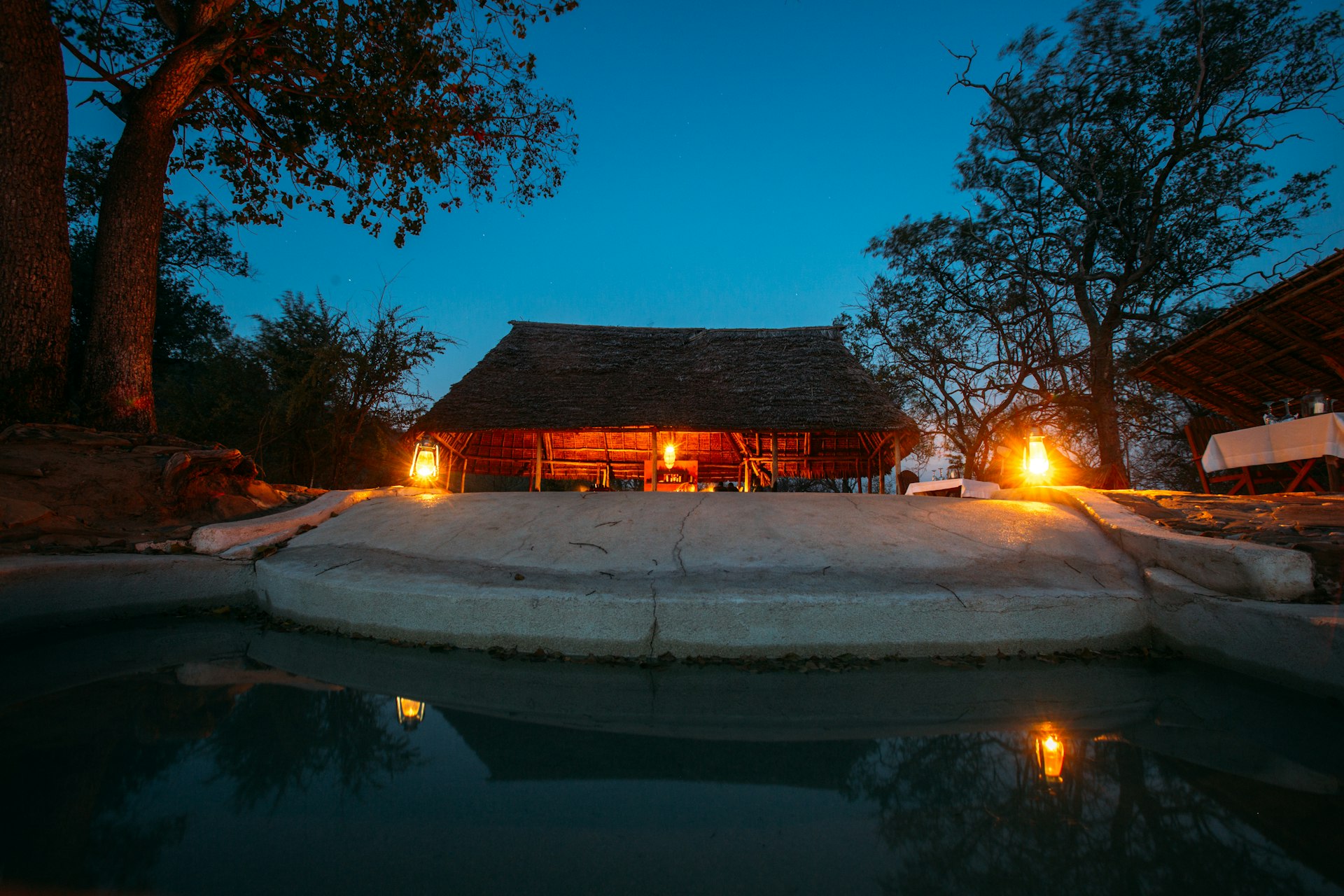Lodge cu piscină în savană